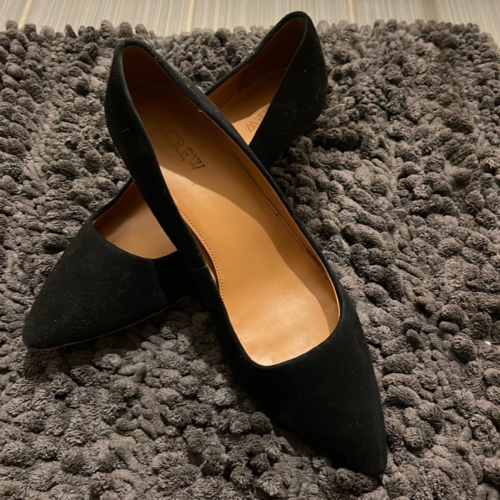 Black suede, J.Crew, kitten heel